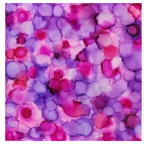 Hand Crafted Pink and Purple Abstract Design 12x12 Inches Canvas Picture - Picture 2 of 4